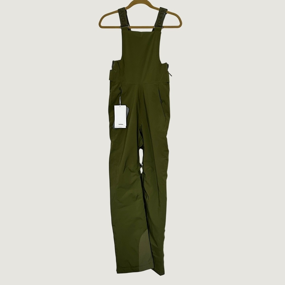 Halfdays Carson Bib Olive Green Insulated Ski Snowboard Pants Womens XS New